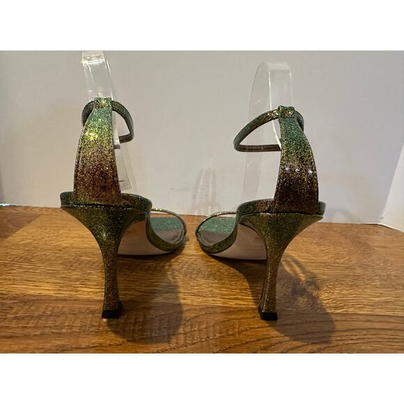 Nine West Glitter Strappy Heels – Yess Sandals | Women’s Size 10 Party Shoes - Picture 5 of 9